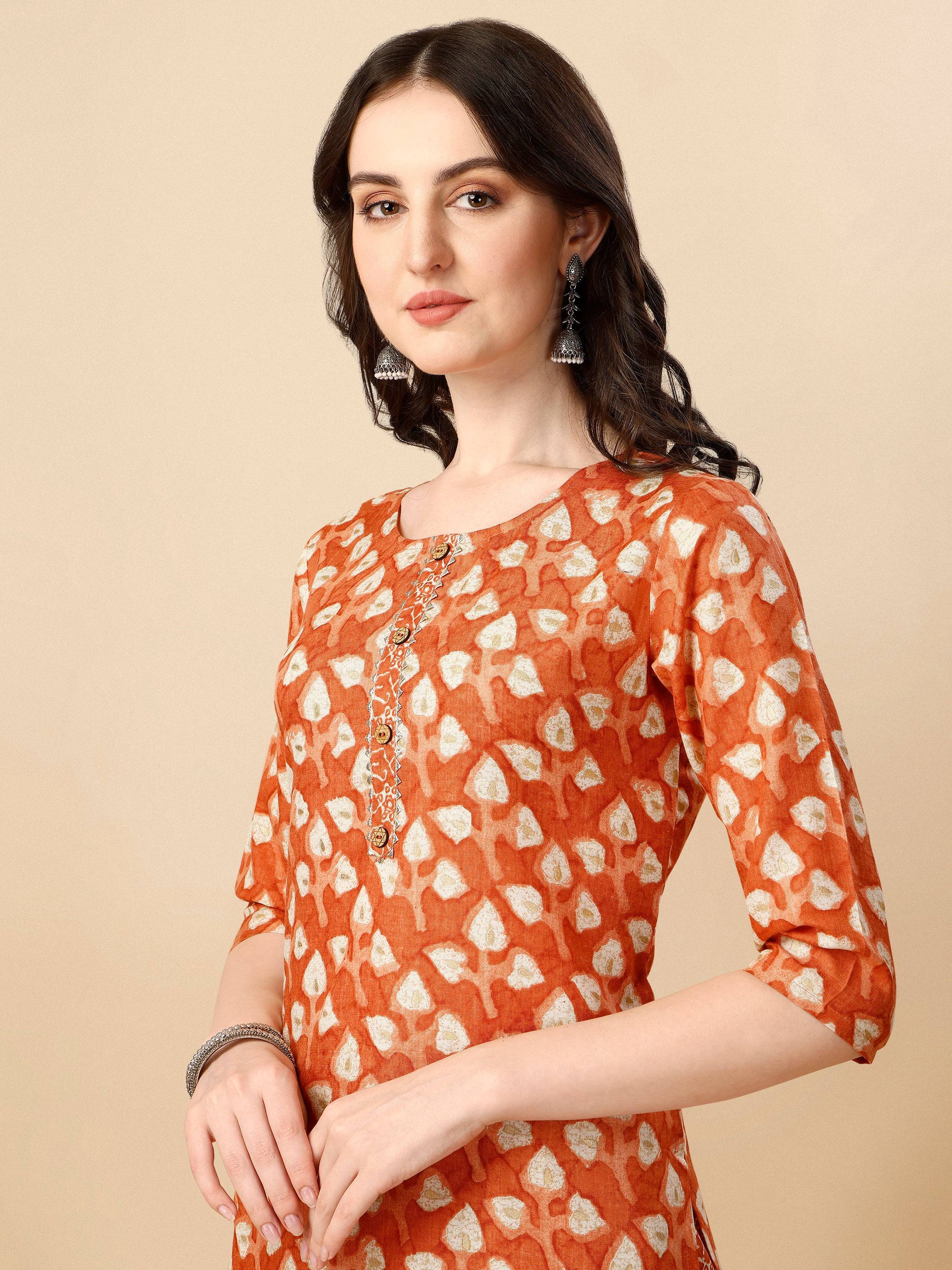 Printed Kurta With Pant And Dupatta Set, Multicolor - Hiral Fashion - Distacart