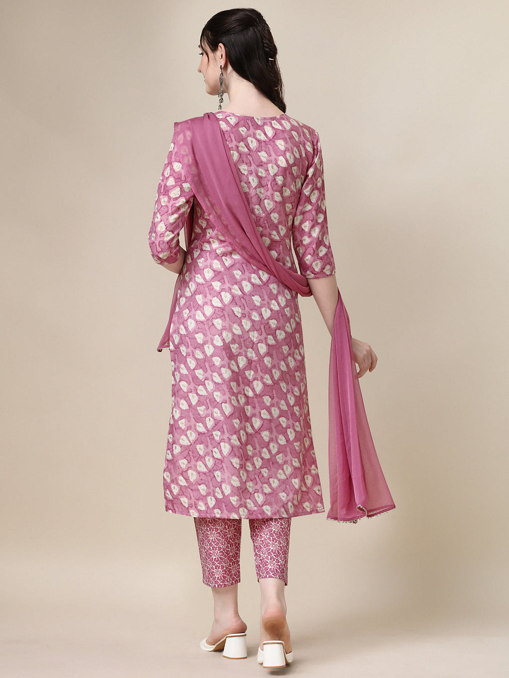 Printed Kurta With Pant And Dupatta Set, Multicolor - Hiral Fashion - Distacart