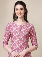 Printed Kurta With Pant And Dupatta Set, Multicolor - Hiral Fashion - Distacart