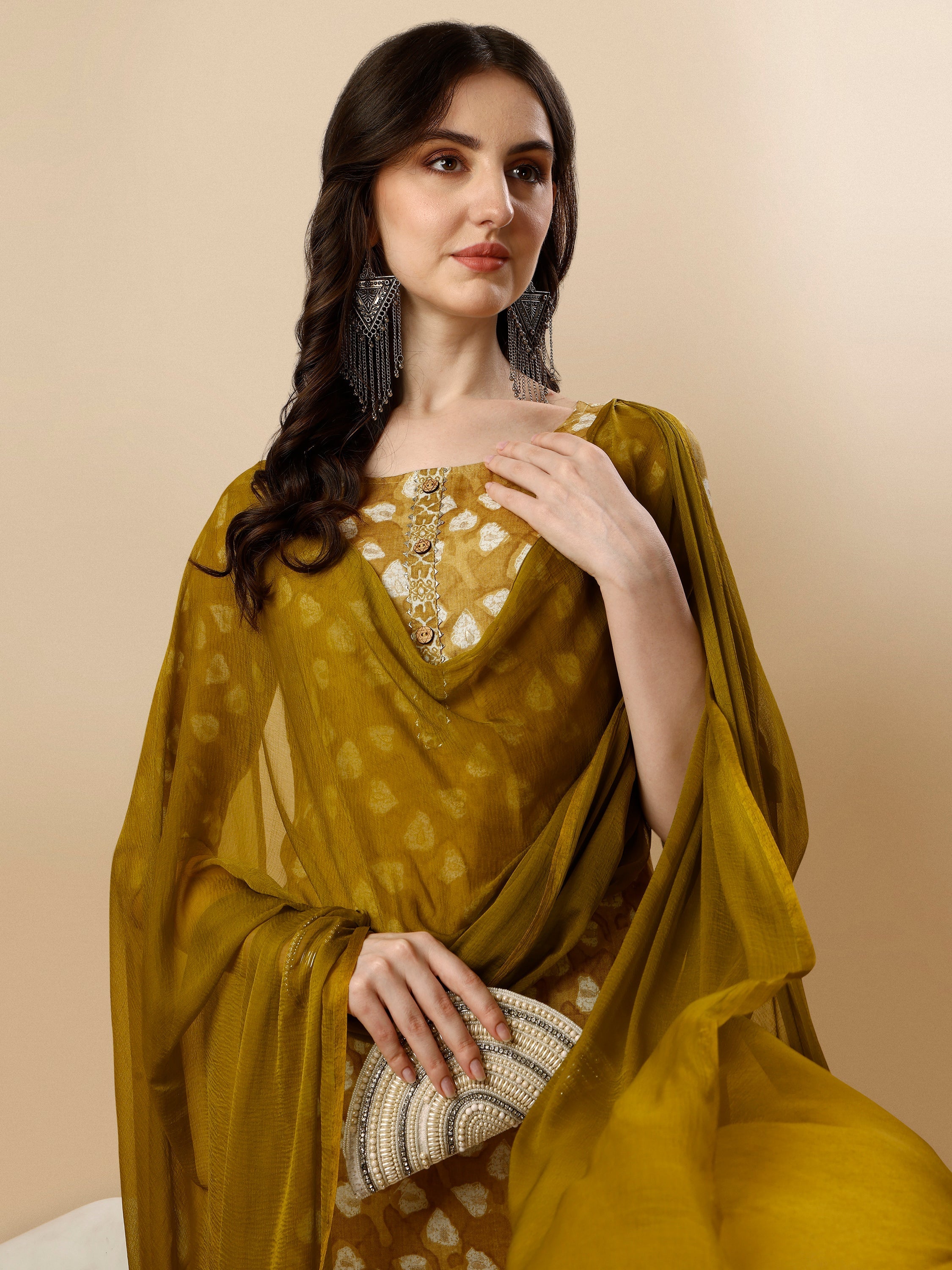 Printed Kurta With Pant & Dupatta Set, Multicolor - Hiral Fashion - Distacart