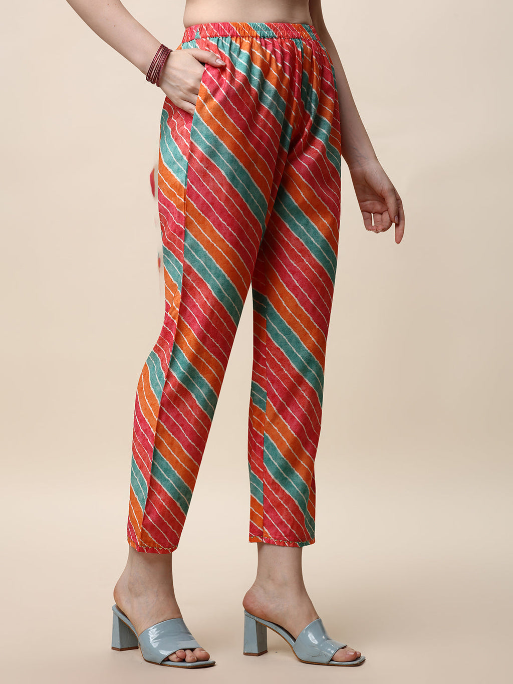Ethnic Motif Printed & Embroidered Kurta With Pant And Dupatta Set, Multicolor - Hiral Fashion - Distacart