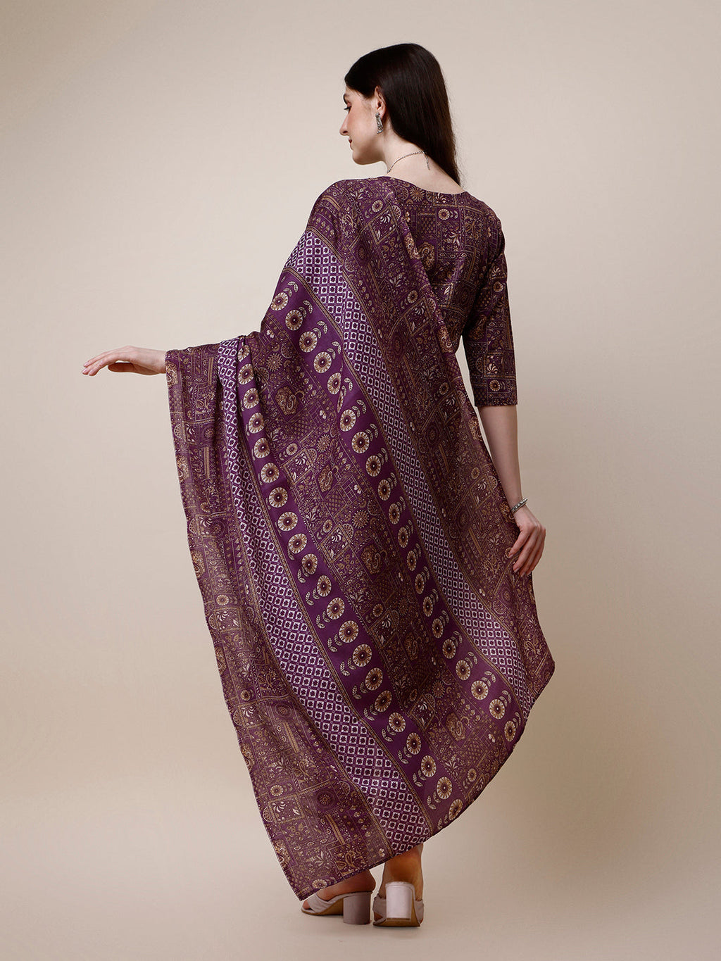 Cotton Printed Kurta With Pant And Printed Dupatta Set, Multicolor - Hiral Fashion - Distacart