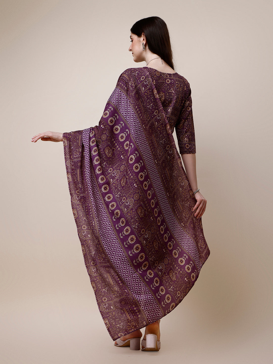 Cotton Printed Kurta With Pant And Printed Dupatta Set, Multicolor - Hiral Fashion - Distacart