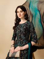 Printed Kurta With Pant & Dupatta Set, Multicolor - Hiral Fashion - Distacart