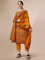 Cotton Printed Kurta With Pant & Dupatta Set, Multicolor - Hiral Fashion - Distacart