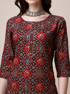 Printed Kurta With Pant & Dupatta Set, Multicolor - Hiral Fashion - Distacart
