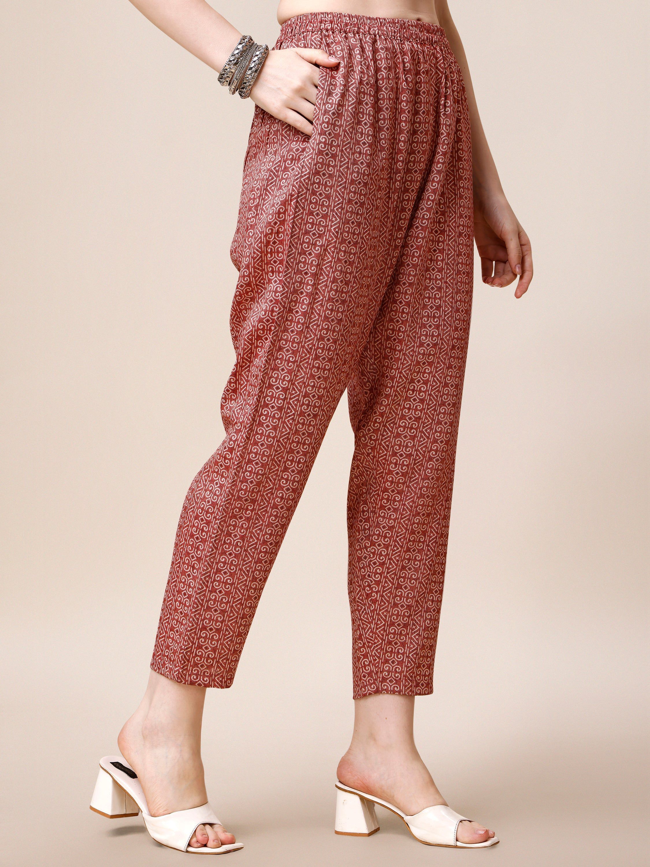 Printed Kurta With Pant And Dupatta Set, Multicolor - Hiral Fashion - Distacart