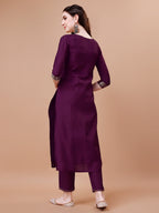 Pure Muslin Banarasi Jacquard Kurta Trousers & Dupatta, Multicolor - Hiral Fashion - Distacart