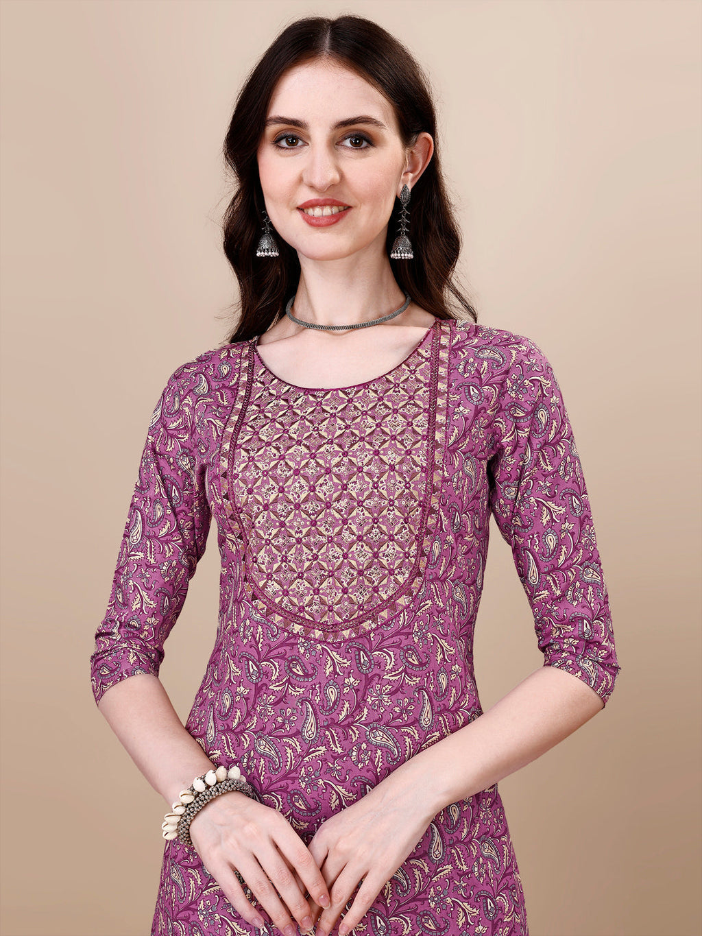 Printed & Embroidered Kurta With Pant & Dupatta Set, Multicolor - Hiral Fashion - Distacart