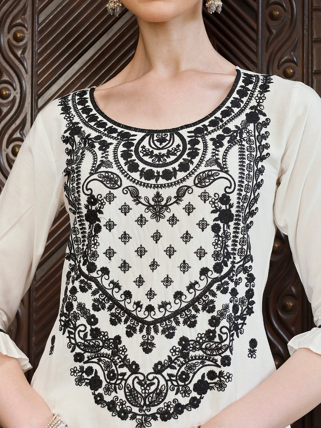 Embroidered Kurta With Pant And Dupatta Set, Multicolor - Hiral Fashion - Distacart