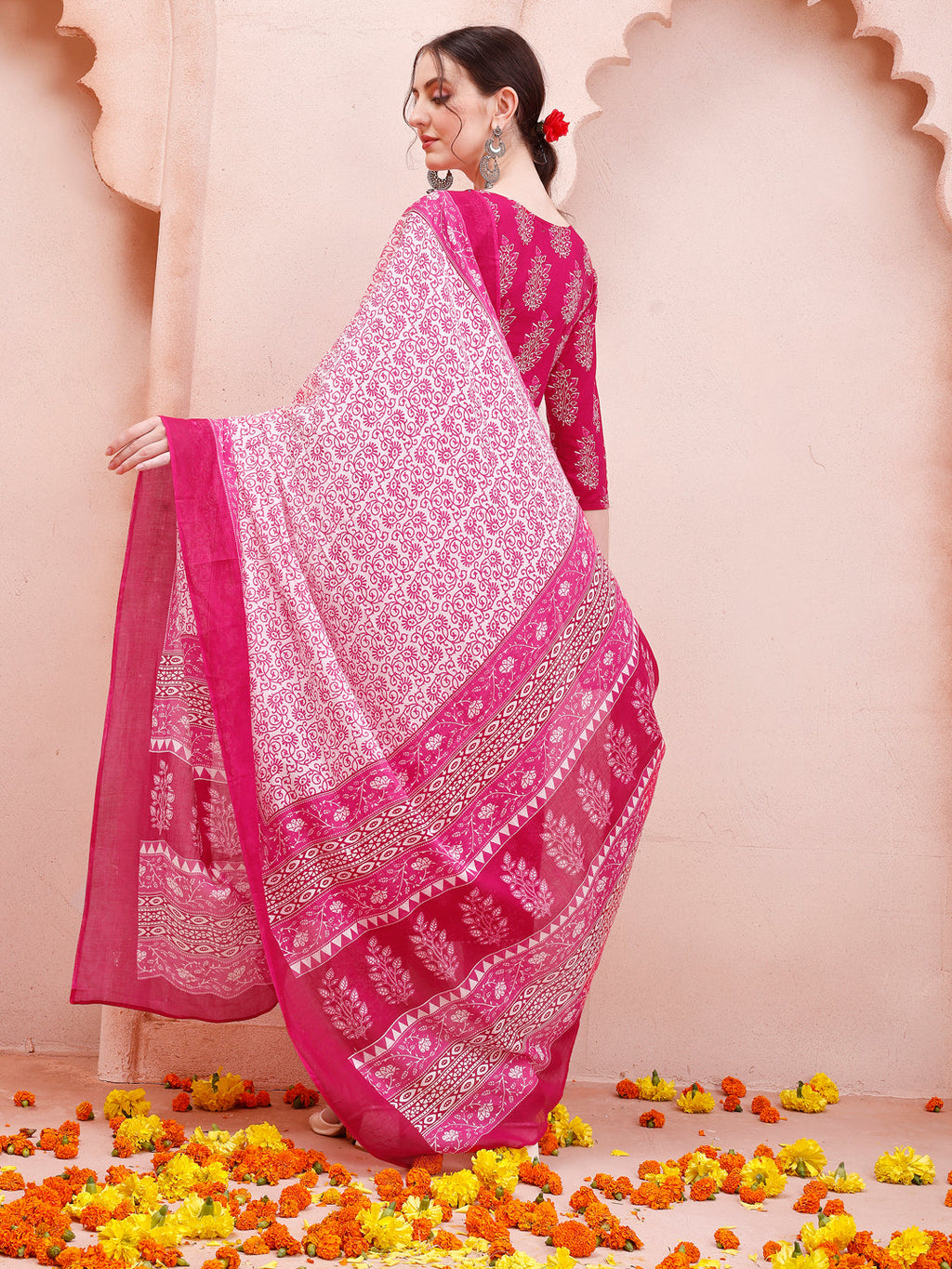 Angarakha Style Anarkali Printed Kurta With Pant And Dupatta Set, Multicolor - Hiral Fashion - Distacart