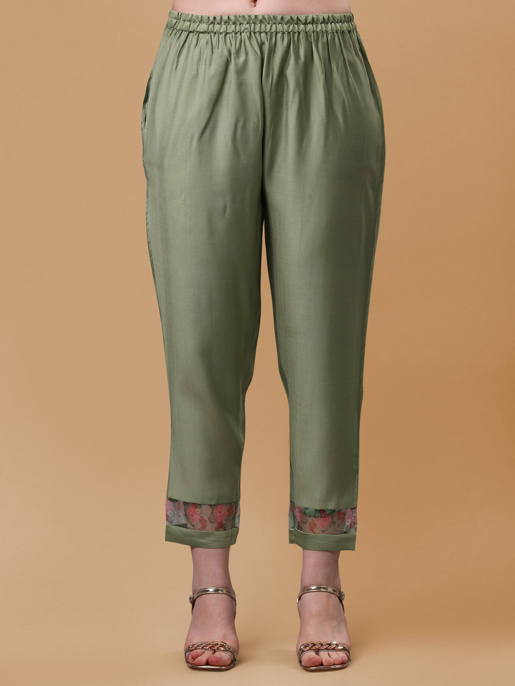 Hand Embroidered Kurta With Pant & Organza Printed Dupatta, Multicolor - Hiral Fashion - Distacart