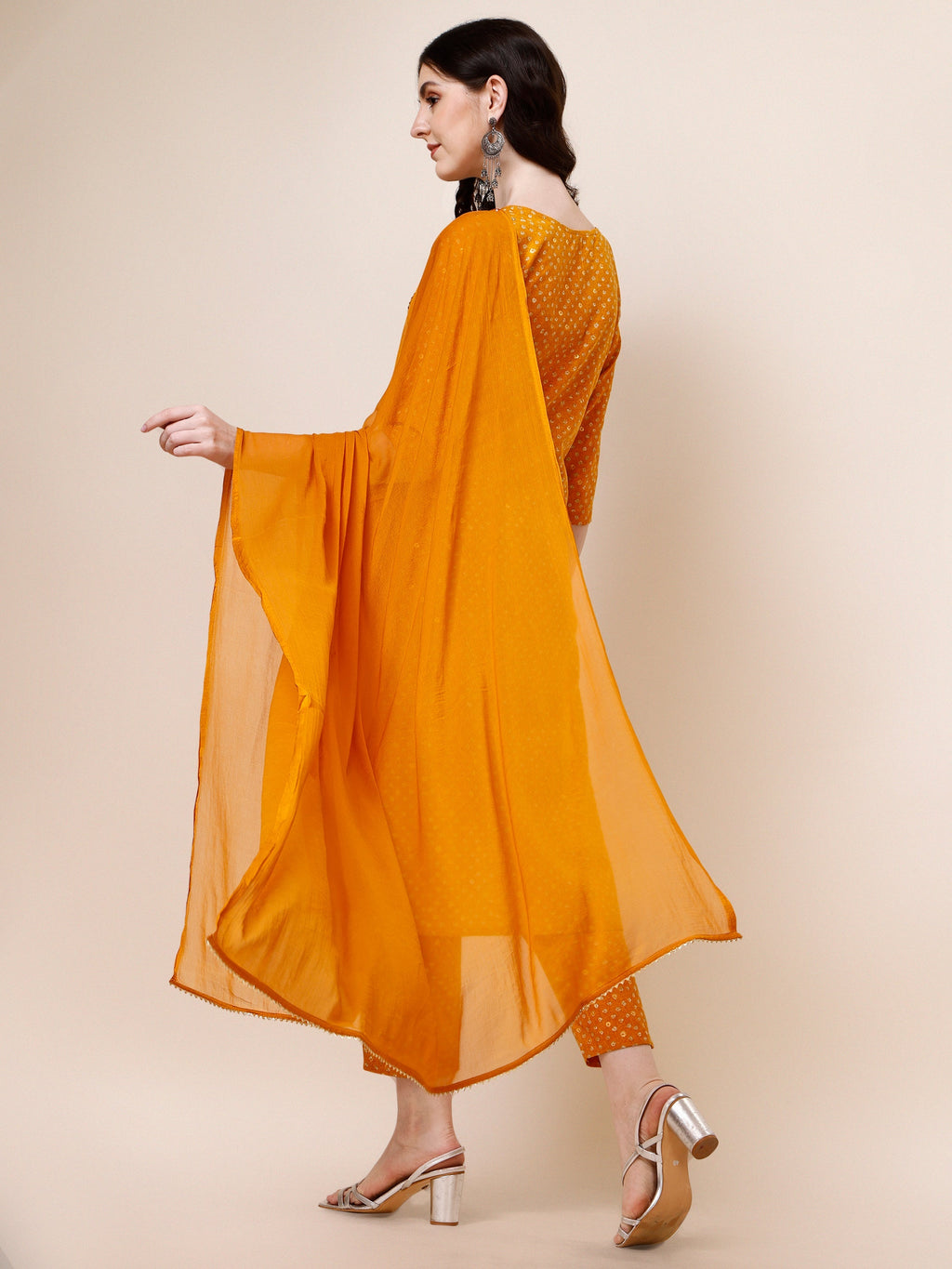 Embroidered Cotton Kurta With Pant And Dupatta Set, Multicolor - Hiral Fashion - Distacart