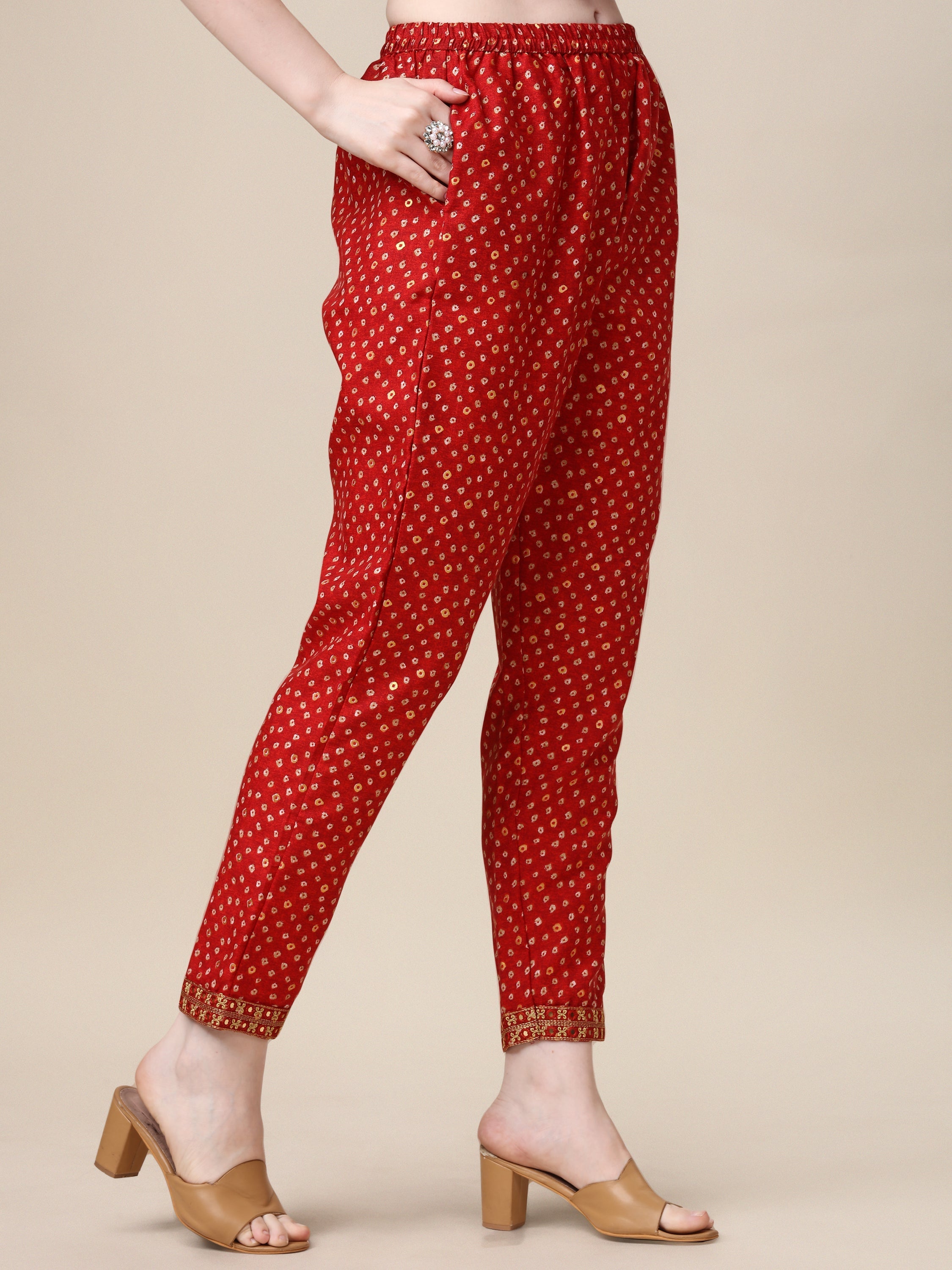 Embroidered Kurta With Pant And Dupatta Set, Multicolor - Hiral Fashion - Distacart