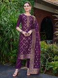 Pure Muslin Jacquard Banarasi Kurta With Pant & Dupatta Premium, Multicolor - Hiral Fashion - Distacart