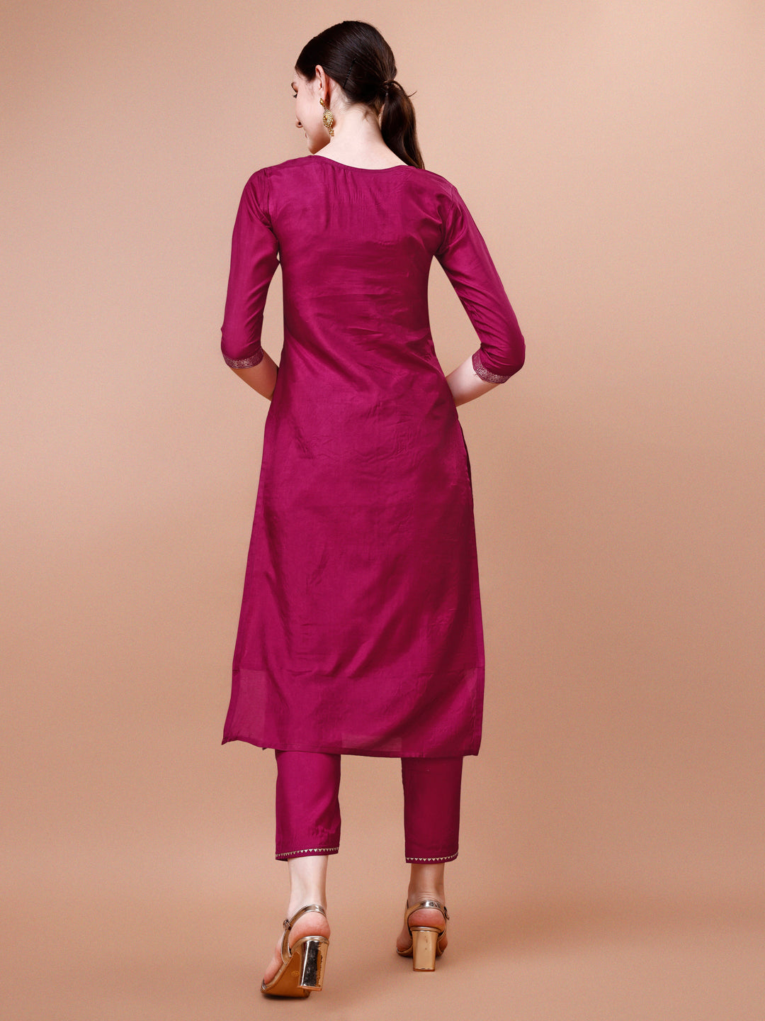 Pure Muslin Jacquard Kurta With Pant And Dupatta Set Premium, Multicolor - Hiral Fashion - Distacart
