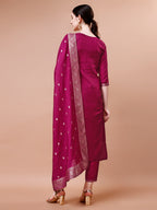 Pure Muslin Jacquard Kurta With Pant And Dupatta Set Premium, Multicolor - Hiral Fashion - Distacart