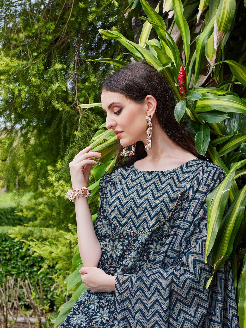 Floral Printed Kurta With Pant & Dupatta Set, Multicolor - Hiral Fashion - Distacart