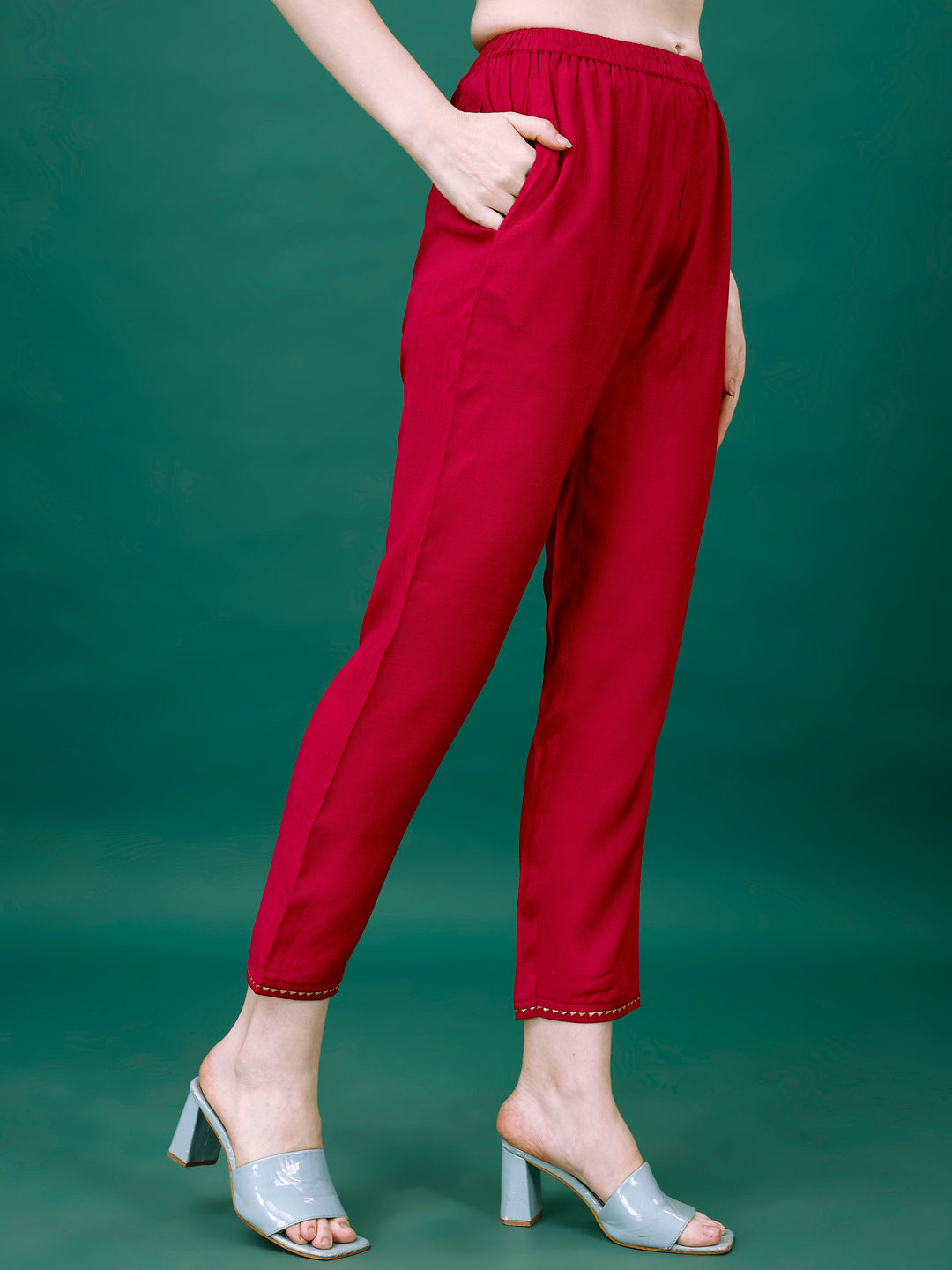 Alia Cut Hand Embroidered & Printed Pure Chinon Kurta With Pant & Dupatta, Multicolor - Hiral Fashion - Distacart