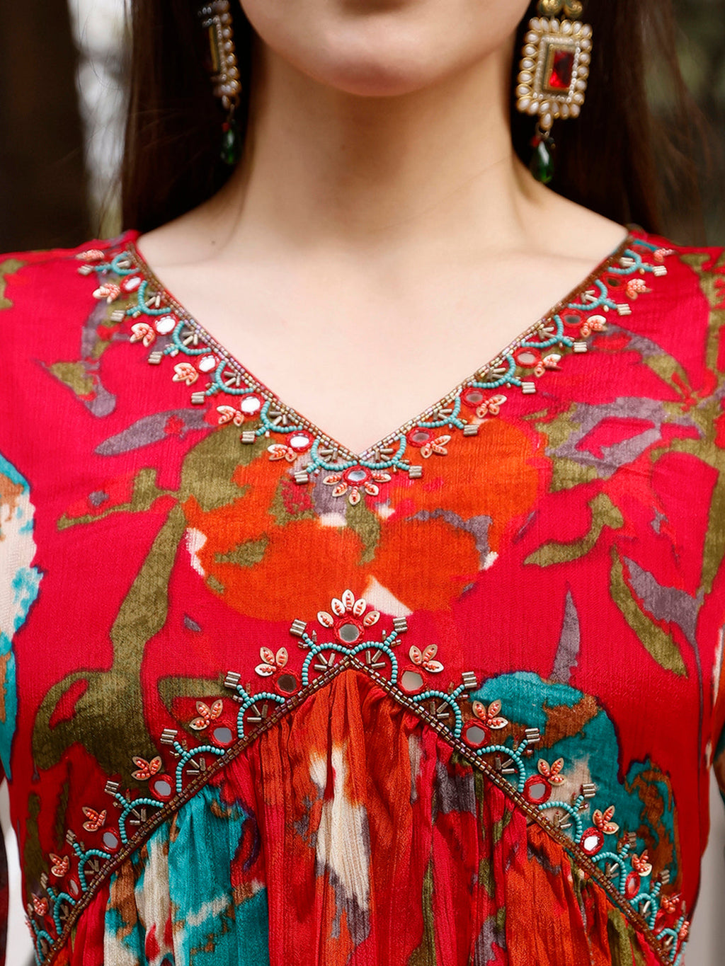 Alia Cut Hand Embroidered & Floral Printed Kurta With Pant & Dupatta Premium, Multicolor - Hiral Fashion - Distacart