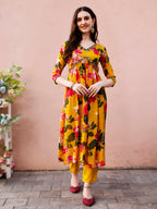 Alia Cut Hand Embroidered & Floral Printed Kurta With Pant & Dupatta Premium, Multicolor - Hiral Fashion - Distacart