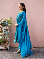 Alia Cut Hand Embroidered & Floral Printed Kurta With Pant & Dupatta Premium, Multicolor - Hiral Fashion - Distacart