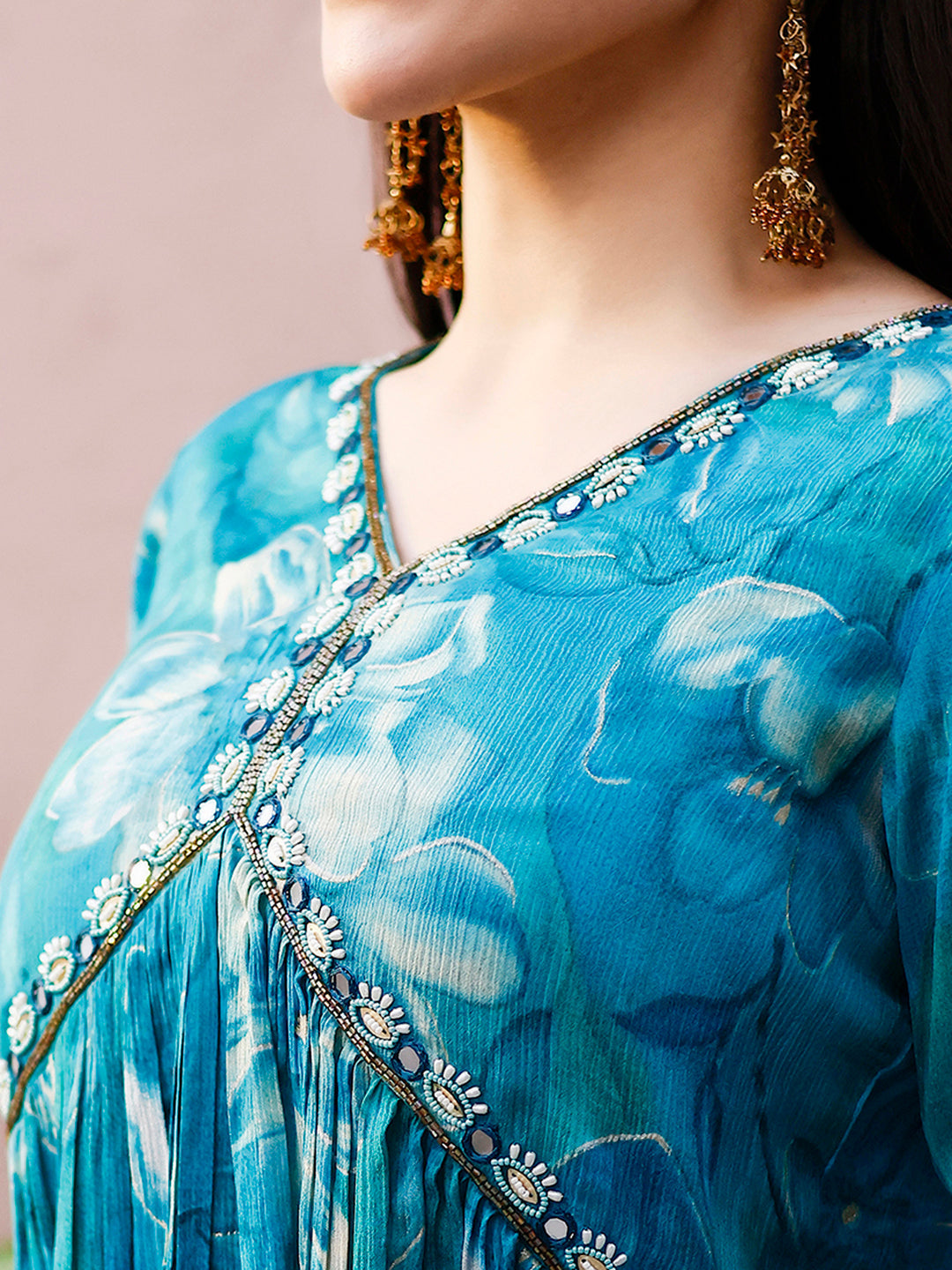 Alia Cut Hand Embroidered & Floral Printed Kurta With Pant & Dupatta Premium, Multicolor - Hiral Fashion - Distacart