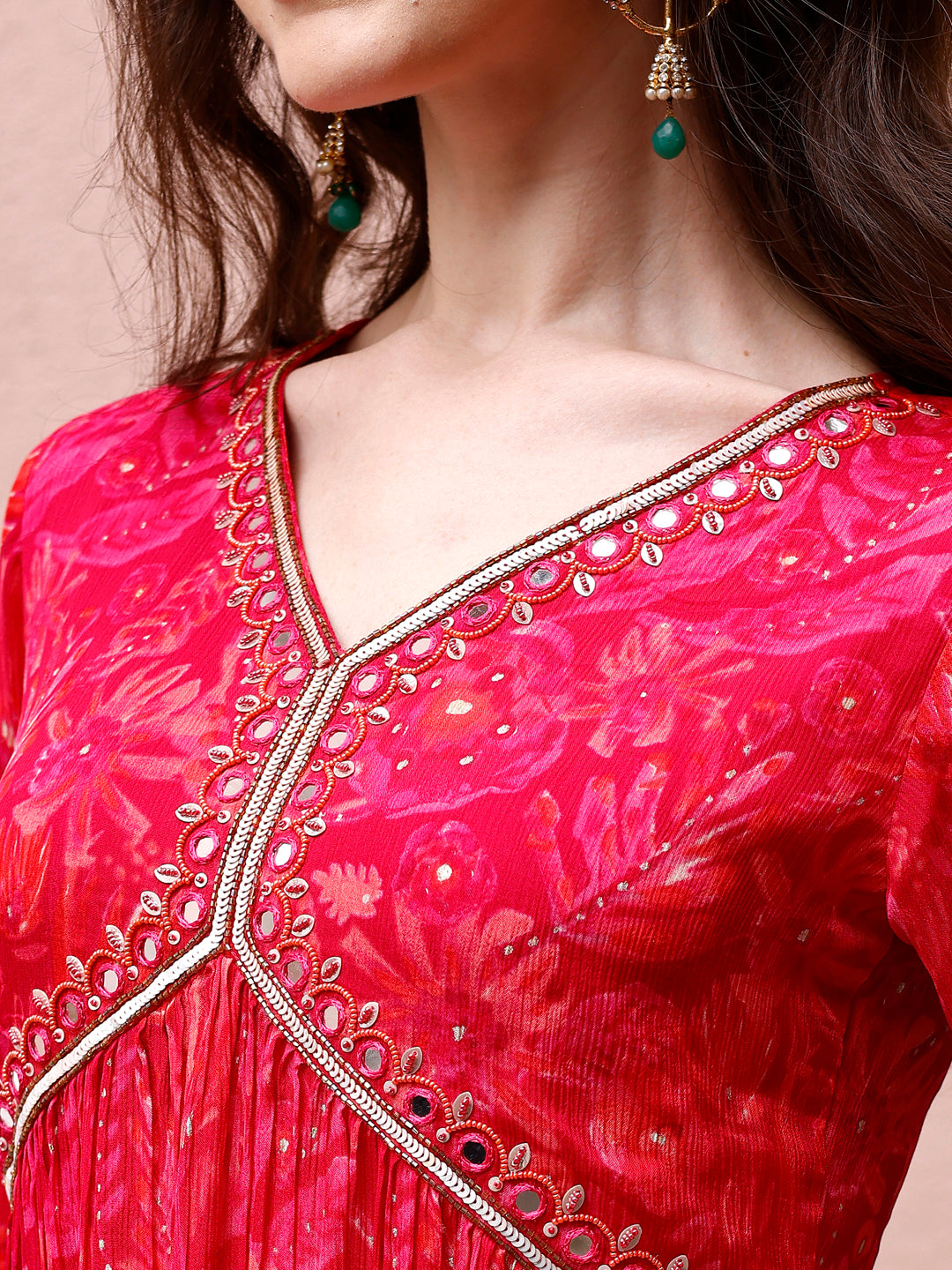 Alia Cut Hand Embroidered & Floral Printed Kurta With Pant & Dupatta Premium, Multicolor - Hiral Fashion - Distacart
