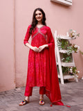 Alia Cut Hand Embroidered & Floral Printed Kurta With Pant & Dupatta Premium, Multicolor - Hiral Fashion - Distacart