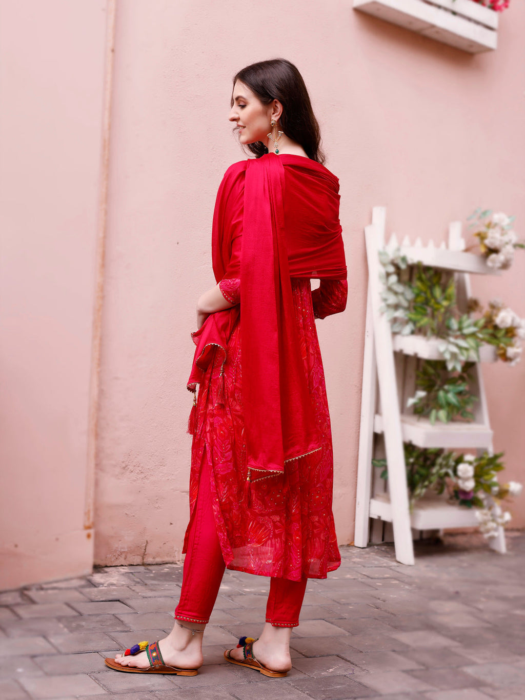 Alia Cut Hand Embroidered & Floral Printed Kurta With Pant & Dupatta Premium, Multicolor - Hiral Fashion - Distacart