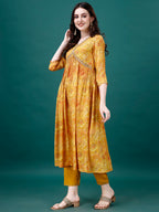 Alia Cut Hand Embroidered & Printed Pure Chinon Kurta With Pant & Dupatta, Multicolor - Hiral Fashion - Distacart