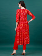 Alia Cut Hand Embroidered & Printed Pure Chinon Kurta With Pant & Dupatta, Multicolor - Hiral Fashion - Distacart