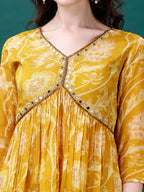 Alia Cut Hand Embroidered & Printed Pure Chinon Kurat With Pant & Dupatta, Multicolor - Hiral Fashion - Distacart