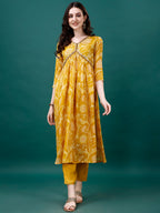 Alia Cut Hand Embroidered & Printed Pure Chinon Kurat With Pant & Dupatta, Multicolor - Hiral Fashion - Distacart