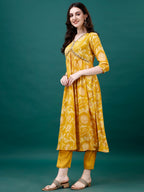 Alia Cut Hand Embroidered & Printed Pure Chinon Kurat With Pant & Dupatta, Multicolor - Hiral Fashion - Distacart