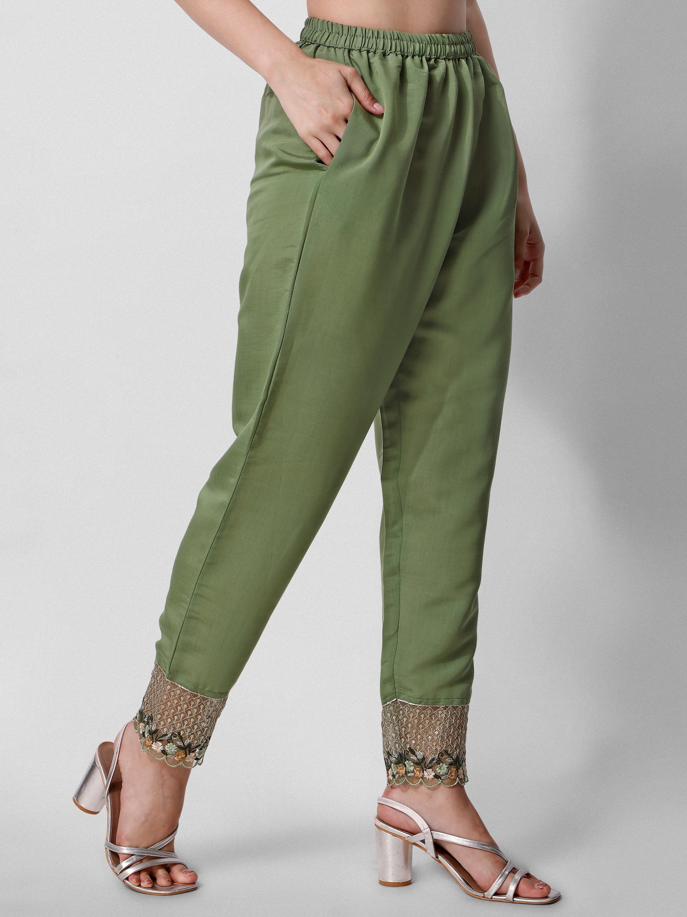 Hand Embroidered Kurta With Pant And Dupatta Set Premium, Multicolor - Hiral Fashion - Distacart