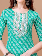Embroidered & Floral Printed Kurta With Pant & Dupatta, Multicolor - Hiral Fashion - Distacart