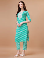 Embroidered & Floral Printed Kurta With Pant & Dupatta, Multicolor - Hiral Fashion - Distacart
