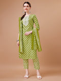 Embroidered & Floral Printed Kurta With Pant & Dupatta, Multicolor - Hiral Fashion - Distacart