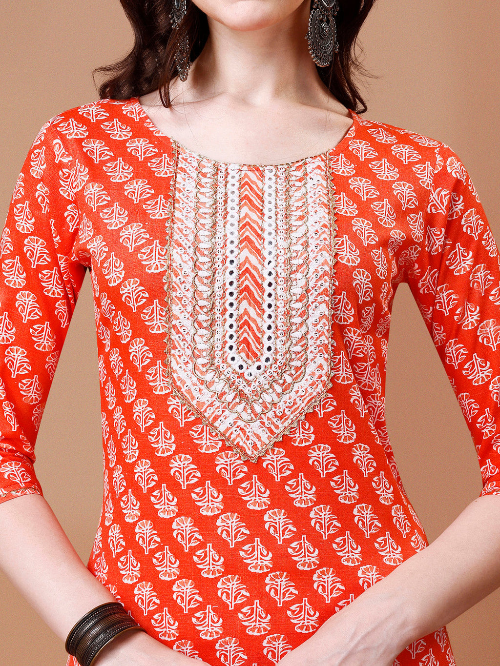 Embroidered & Floral Printed Kurta With Pant & Dupatta, Multicolor - Hiral Fashion - Distacart
