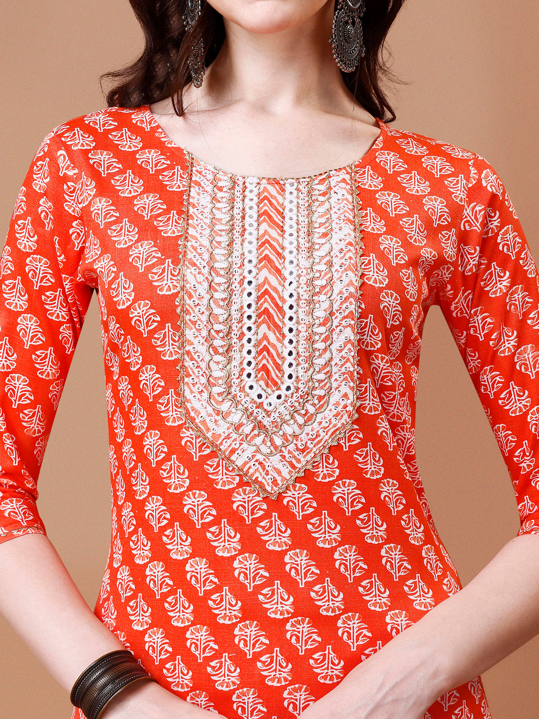 Embroidered & Floral Printed Kurta With Pant & Dupatta, Multicolor - Hiral Fashion - Distacart