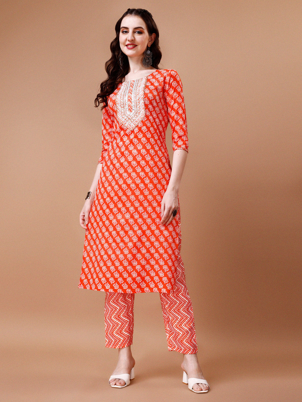 Embroidered & Floral Printed Kurta With Pant & Dupatta, Multicolor - Hiral Fashion - Distacart