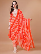 Embroidered & Floral Printed Kurta With Pant & Dupatta, Multicolor - Hiral Fashion - Distacart