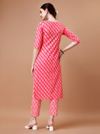 Embroidered & Floral Printed Kurta With Pant & Dupatta, Multicolor - Hiral Fashion