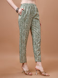 Printed & Lace Yoke Embroidered Kurta With Pant & Dupatta, Multicolor - Hiral Fashion - Distacart