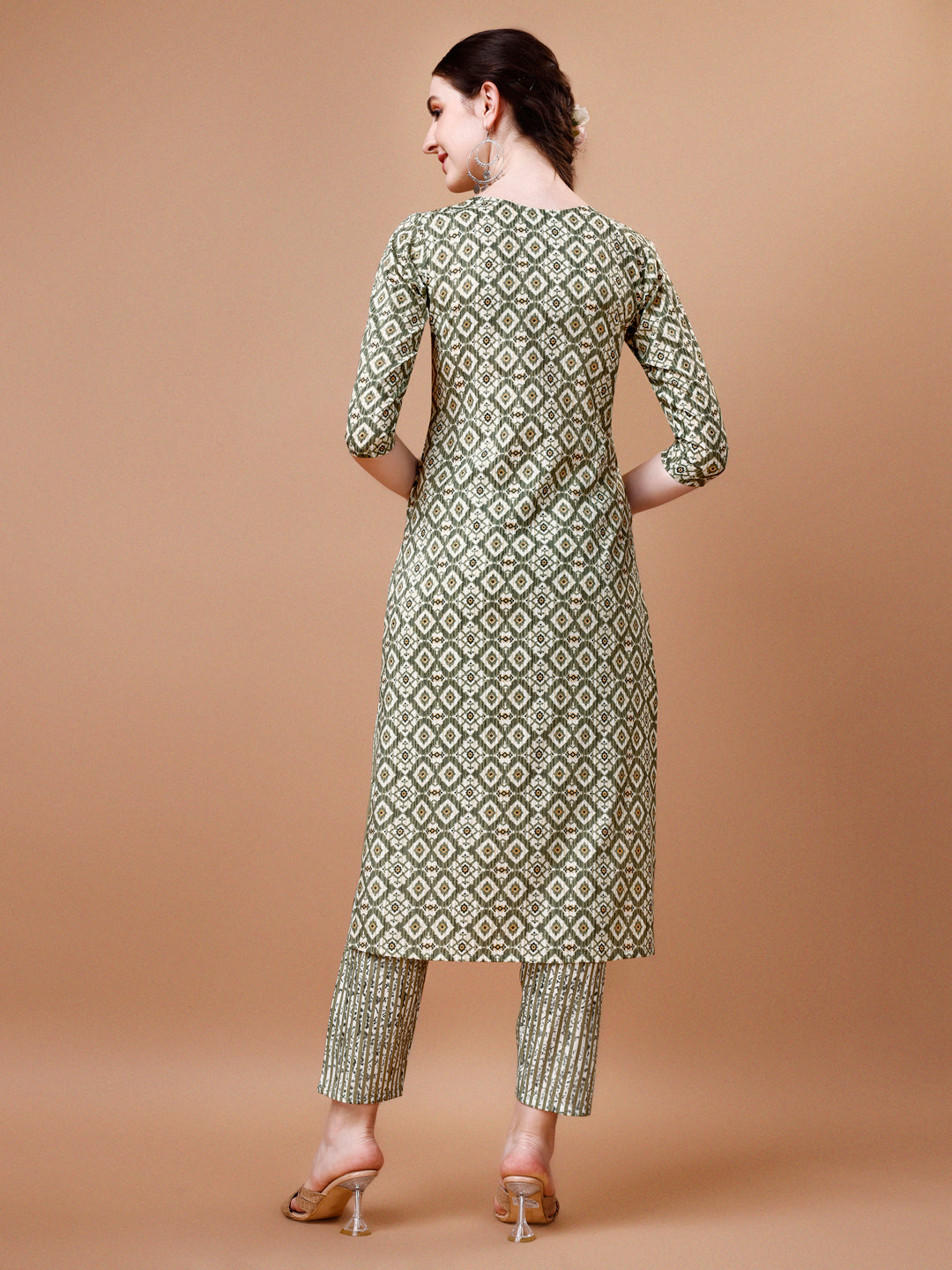 Printed & Lace Yoke Embroidered Kurta With Pant & Dupatta, Multicolor - Hiral Fashion - Distacart