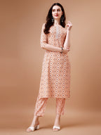 Printed & Lace Yoke Embroidered Kurta With Pant & Dupatta, Multicolor - Hiral Fashion - Distacart