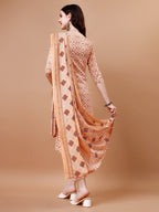Printed & Lace Yoke Embroidered Kurta With Pant & Dupatta, Multicolor - Hiral Fashion - Distacart