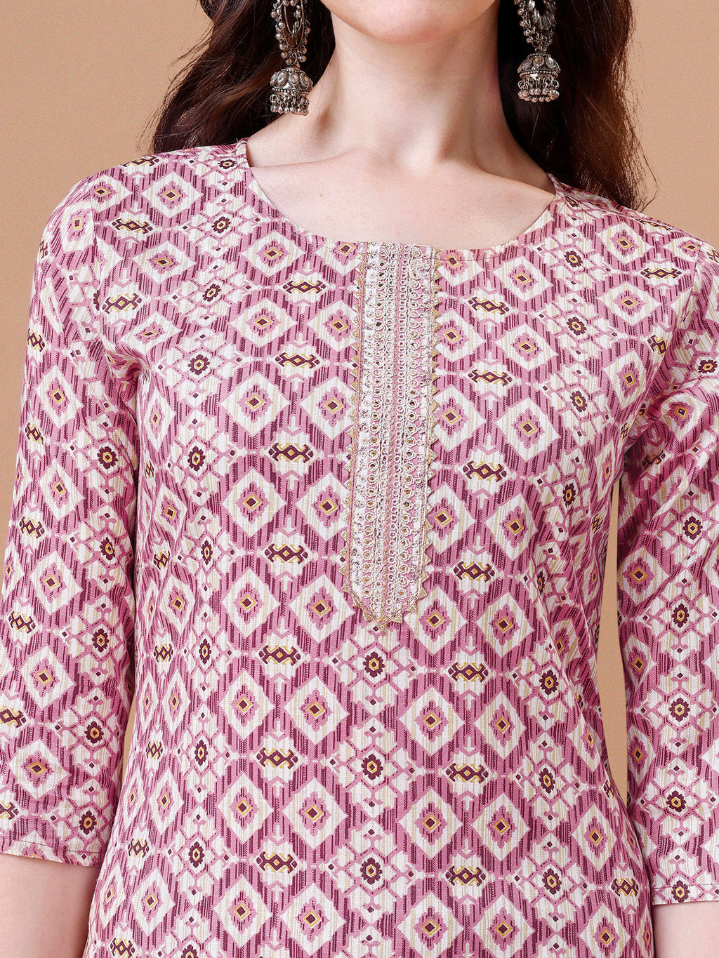 Printed & Lace Yoke Embroidered Kurta With Pant & Dupatta, Multicolor - Hiral Fashion - Distacart