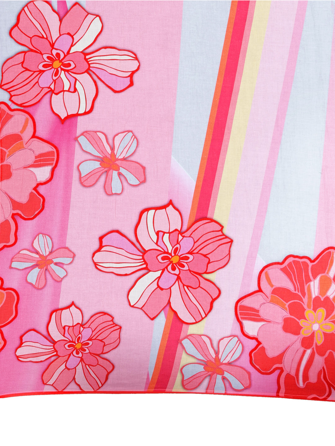 Placement Printed & Embroidered Flared Kurta With Pant & Printed Dupatta, Pink - Hiral Fashion - Distacart